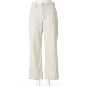J.Crew Cream Utility Straight Leg Pants Women’s Mid Rise Size 35 Cotton Stretch